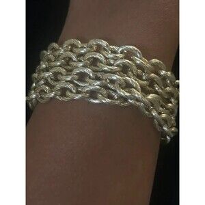 Sarah Coventry Silver-Tone Multi-Strand Chain Bracelet – Small Wrist